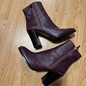 Elegant Burgundy Ankle Boots